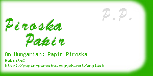 piroska papir business card